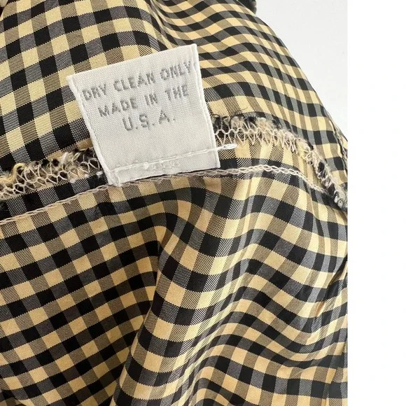 Krista Larson Gingham Silk Sleeveless Button Front Tunic‎ Tank Top Thanksgiving